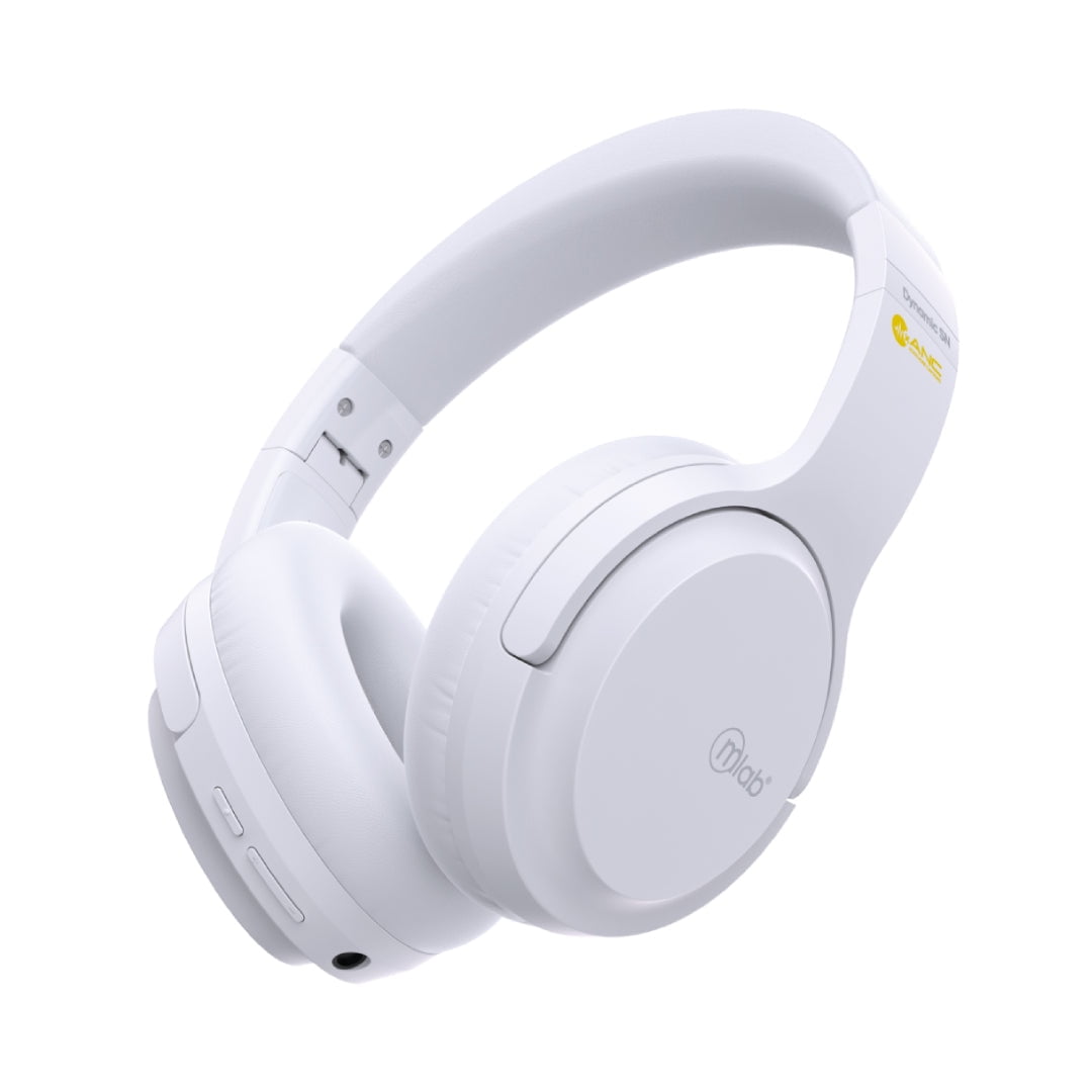 Microlab - Audifonos Bluetooth Mlab Dynamic Stop 32h Bat Anc C/mic Blanco