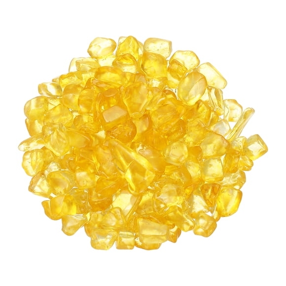 Uxcell Chips de Cristal Piedra 0.44 Lb Fluorita Grava de Acuario Rocas Ágata Amarilla 9-20 mm Destinado para Pecera