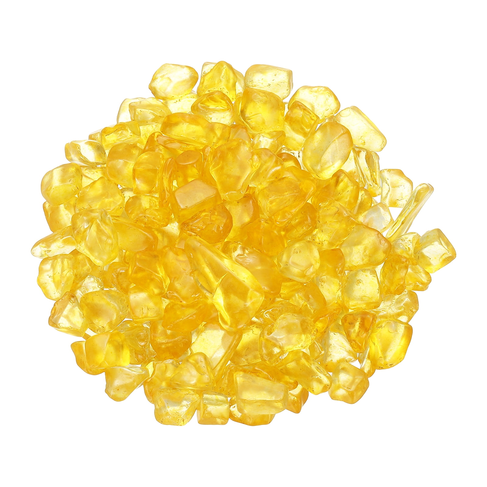 Uxcell Chips de Cristal Piedra 0.44 Lb Fluorita Grava de Acuario Rocas Ágata Amarilla 9-20 mm Destinado para Pecera