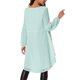 thumbnail image 3 of INSPIRE CHIC Blusas asimétricas de gasa casuales elegantes para mujer con mangas largas de linterna y cuello redondo L Verde menta, 3 of 6