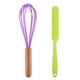 thumbnail image 1 of Juego de 2 mini utensilios de cocina de silicona con mangos de madera., 1 of 5