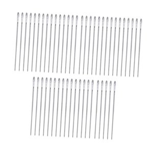 Magideal - Aguja De Costura De 50X A Mano Ojos Bordado Aguja Para Adultos Costando Aguja Afilada Para Tejer Arte De Bricolaje Y Proyectos De Artesanía Recto 6.1Cmx2Mm