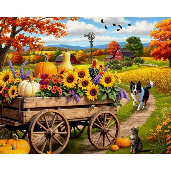 Puzle Springbok Fall Wagon Wonders de 500 piezas