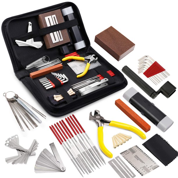 Kit de herramientas de reparación y mantenimiento de guitarras MIFOGE, 45 piezas con bolsa de transporte