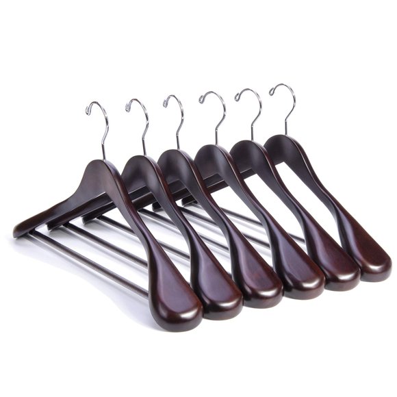 Suit Hangers Nature Smile Luxury, madera de caoba, paquete de 6 unidades