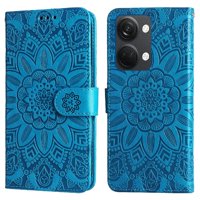 Funda Tipo Cartera Foxdock Para Oneplus Nord 3 , Diseño Girasol En Relieve, Cuero Pu, Cierre Magnético, Soporte Y Tarjetero