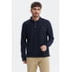 thumbnail image 1 of Polera Hombre Lisa Borbada Con Botones Azul Marino, 1 of 4