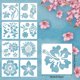 thumbnail image 2 of Set de Stencils Zonon de 16 Piezas, 16 × 16 cm, Reutilizables para Pintura, 2 of 3