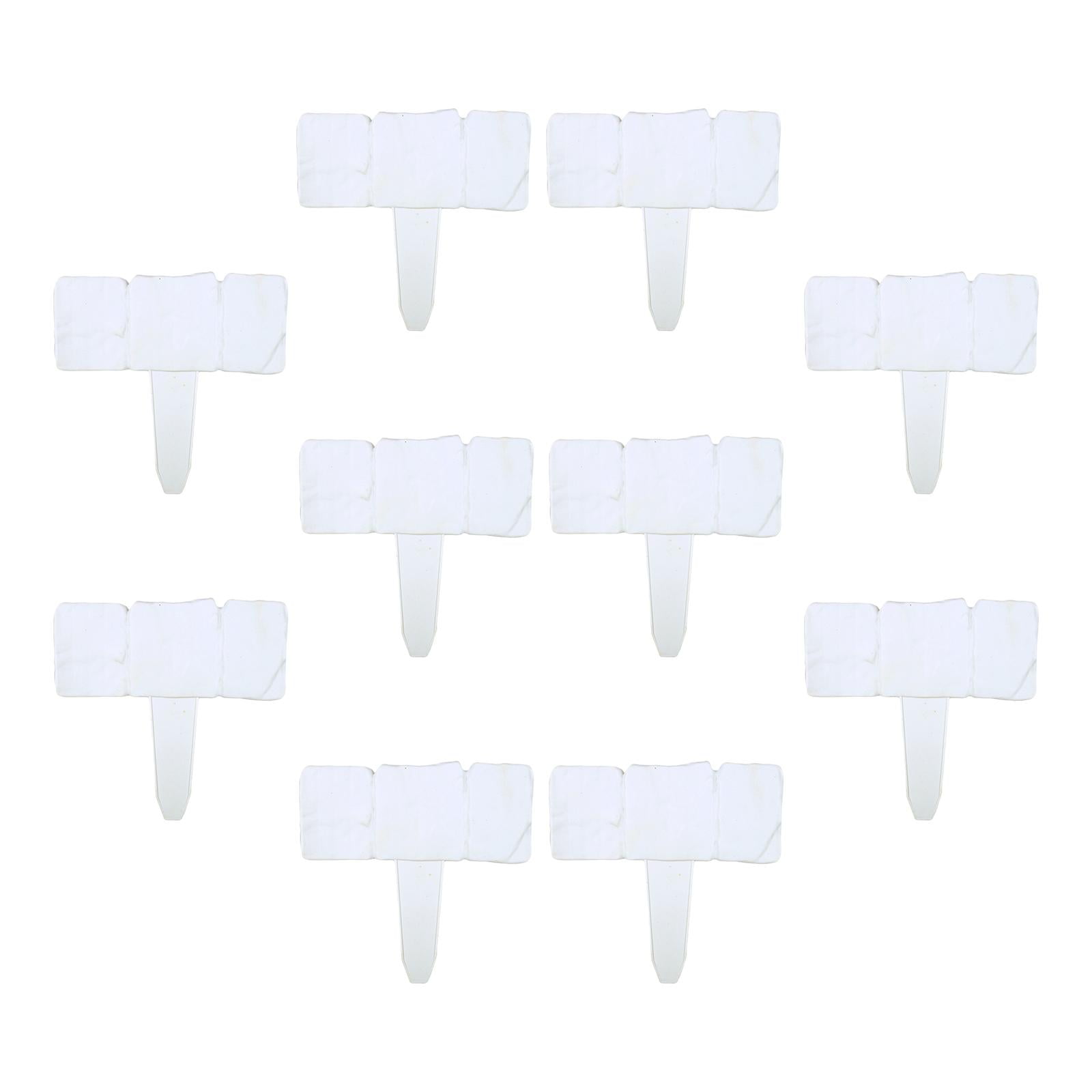 Ioensy - 10 Piezas Cercas De Piedra De Imitación De Jardín Bordes De Jardín Para Césped Patio Blanco