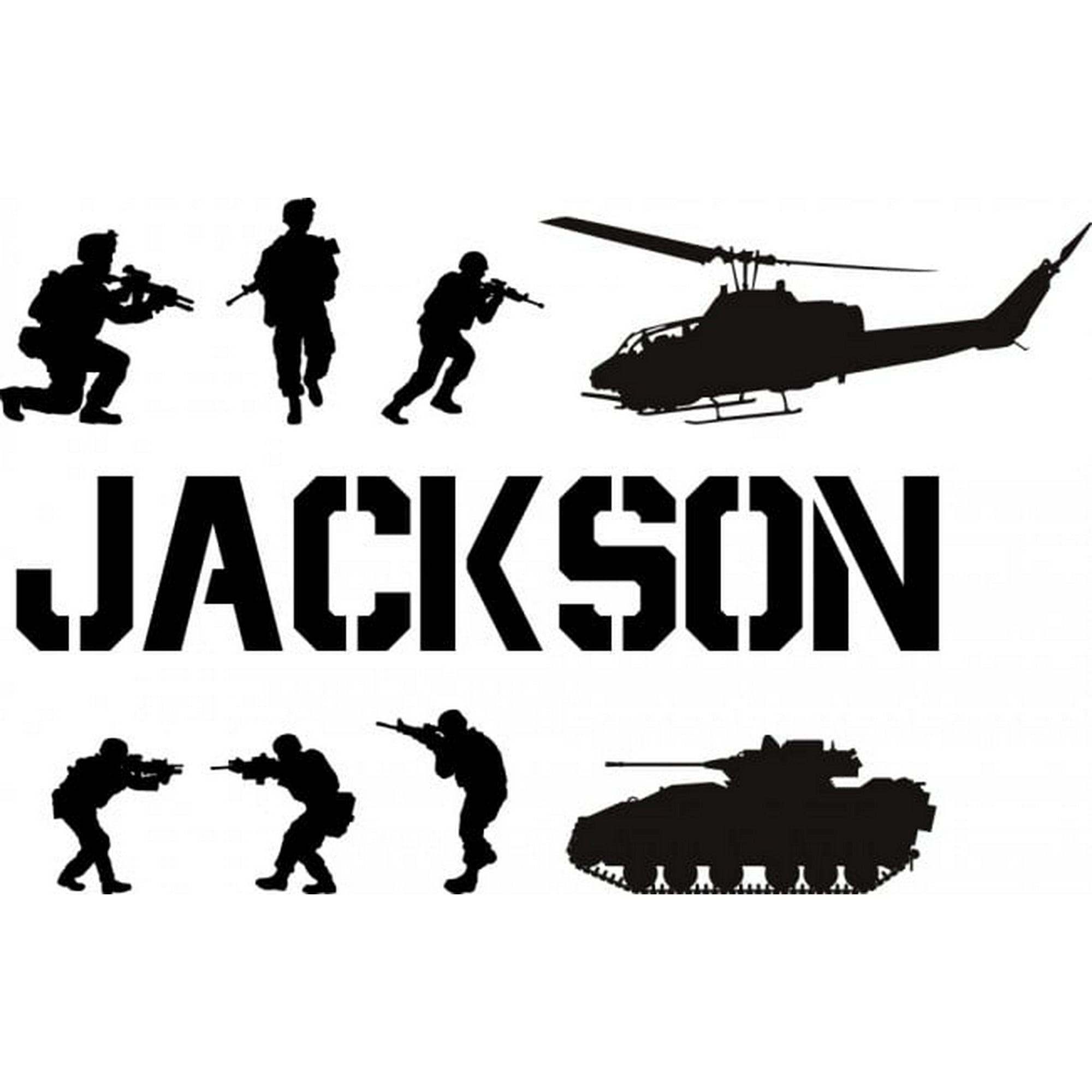 Rienda Libre Graphics - Decomural Personalised Name Army Scene Ws-51006