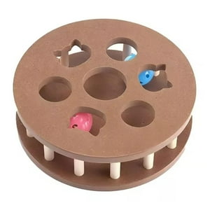 Total Click - Juguete Interactivo Para Gatos Rueda De Madera Mascotas