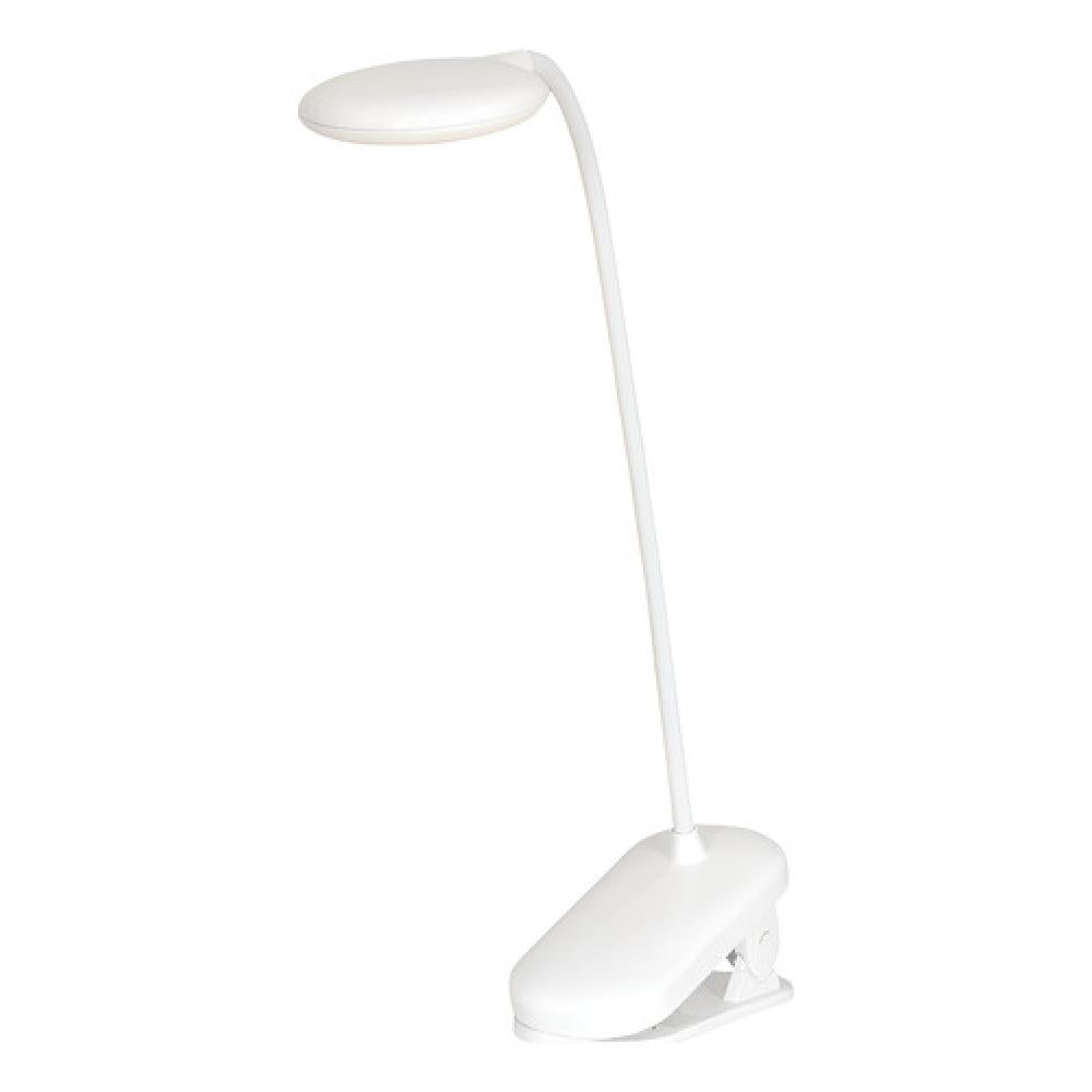 Drl - Lámpara Mesa-escritorio Recargable Clip 3 Tonos Luz Sensor Blanco Blanco