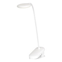 Drl - Lámpara Mesa-Escritorio Recargable Clip 3 Tonos Luz Sensor Blanco Blanco