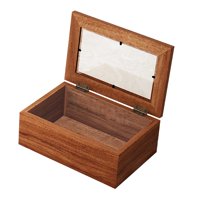 Magideal - Caja De Almacenamiento De Madera Estuche De Joyería Versátiles Versátiles De Joyería Vintage De Madera Resistente Con Tapa De Vidrio Para Pasatiempos S