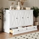 thumbnail image 3 of Farmhouse Style Solid Pine Wood Murphy Bed Chest Cube Cabinet Bed with Charging Station and Large Storage Drawer for Home Office or Small Room,Full,White, 3 of 3