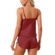 thumbnail image 3 of Conjuntos de pijama para mujeres, shorts sexys, camisón de satén para un uso cómodo como ropa de dormir y de descanso durante todo el año M Rojo, 3 of 5