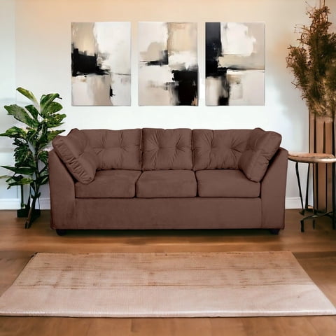 Muebles Mpr - Sofá Bonsai Felpa Café