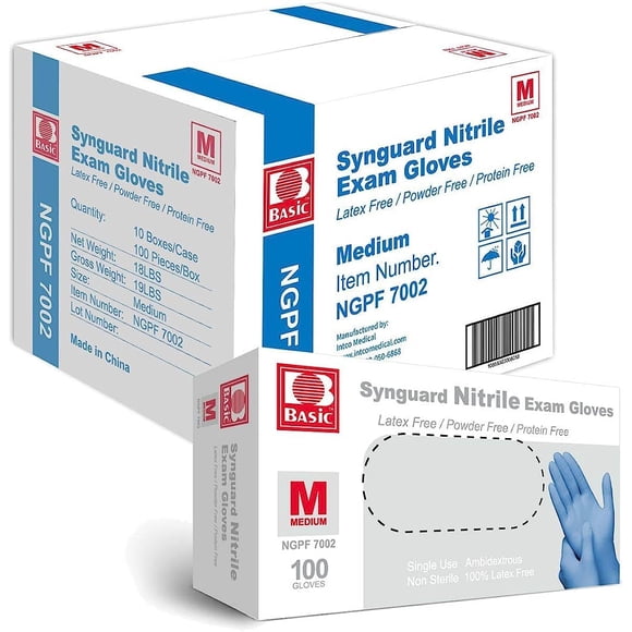 Guantes de nitrilo Basic Medical NGPF-7002 sin látex 1000
