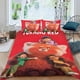 thumbnail image 2 of Turning Red Conjunto de sábanas temático, trío de piezas, cómodo y amigable con la piel, diseño único, regalo de decoración para el hogar para familiares, amigos y fans, 90 cm * 190 cm, 2 of 6