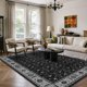 thumbnail image 2 of Alfombra Rugxara Negra 140x183 cm Lavable para Sala, 2 of 9