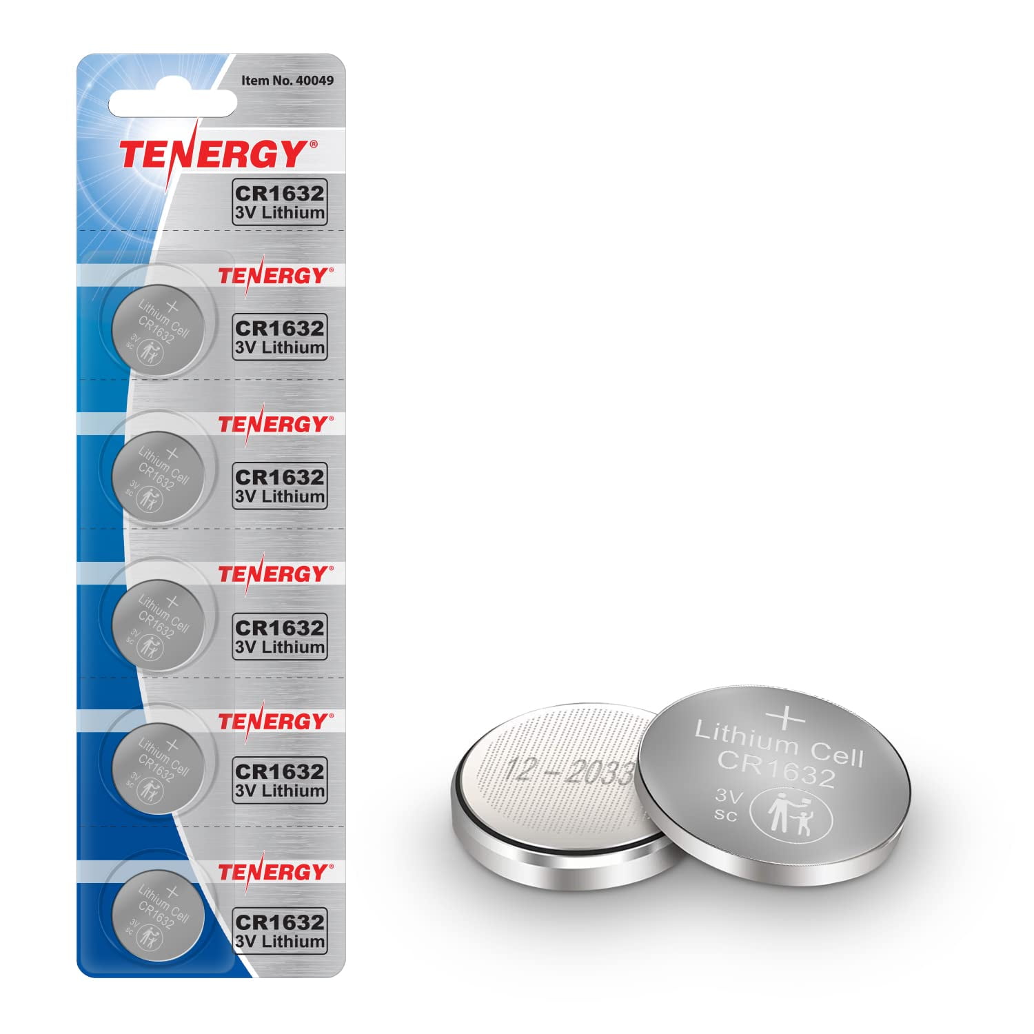 Batería Tipo Button Cell Tenergy Cr1632, 3 V, Litio, Paquete De 5
