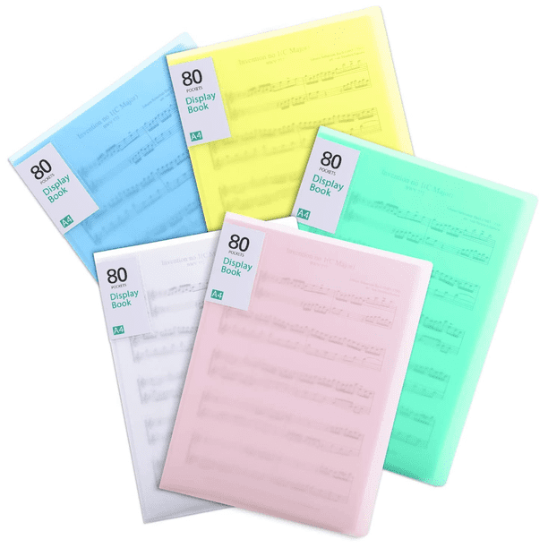 Carpeta de presentación de plástico con bolsillos, carpeta de archivo, fundas transparentes, protectores, organizador de documentos para partituras, ilustraciones, dibujos para la escuela, oficina y n