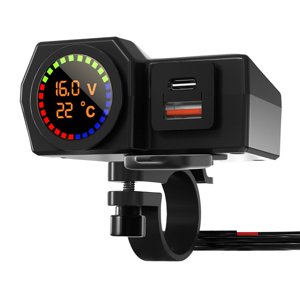 Magideal - 12V-24V Cargador De Teléfono Usb Para Motocicleta Puerto Qc 3.0 Para Cámaras De Teléfonos Inteligentes