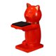 thumbnail image 3 of Gato De Dibujos Animados Estatua Reloj Soporte Mesa Joyería Soporte De Exhibición Rojo, 3 of 5