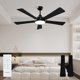 thumbnail image 1 of Ventilador de techo Autoday 52" negro con luz LED y control remoto, 5 palas, 1 of 9