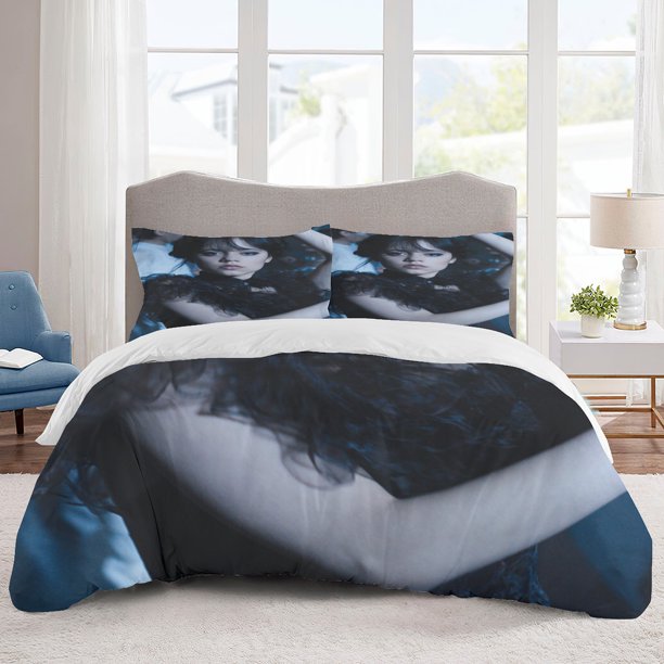 Wednesday Bedding Sets Cartoon Duvet Cover Lightweight 3 Piece Bet Sets for Kids Boys Girls