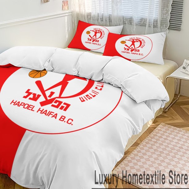 3D Hapoel Haifa Basketball Bedding Set Duvet Cover Bed Set Quilt Cover Pillowcase Comforter king Queen Size Boys Adult Bedding