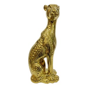 Genérico - Estatua Decorativa Adorno Guepardo Sentado Figura Jhn