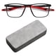 thumbnail image 5 of Gafas De Lectura Deportivas Gafas De Bloqueo De Luz Azul Para Mujeres Hombres Que Viajan Negro Rojo 150 °, 5 of 5