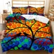 thumbnail image 1 of v2483 Bed Sheets Tree Duvet Cover Bohemian Forest Happiness Tree Comforter Cover Bedding Set Twin Double Queen King Size Polyester Qulit Cover 3-Piece Bedding Set (1 Duvet Cover + 2 Pillow Shams) Bed, 1 of 5