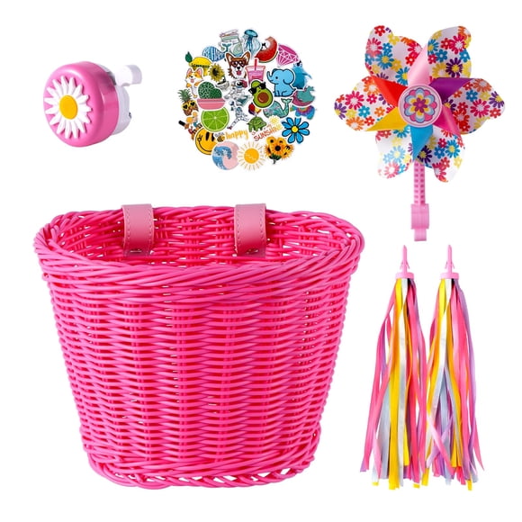 Cesta para Bicicleta Little World 21 × 15 cm – Pegatinas y Cascabel