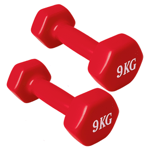 Linea Sport - Par De Mancuernas 9 Kg C/U Total 18 Kg Hexagonales De Vinilo