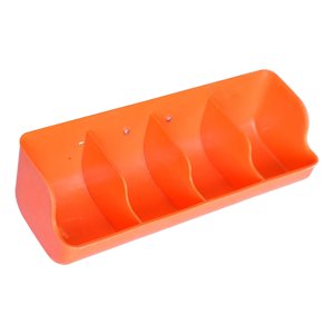 Ioensy - Comedero Para Lechones, Comedero Para Cría De Aves De Corral, Accesorios Para Cría De Animales, 4 Ranuras, Naranja