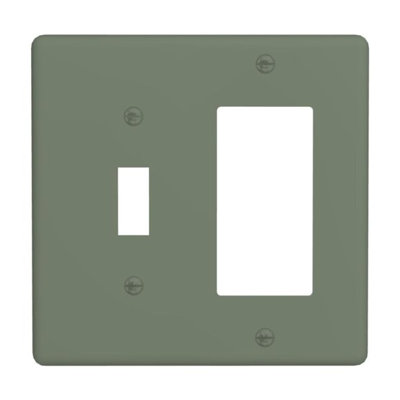 Tapa decorativa para enchufe Oilbiexn verde salvia, placa de 2 módulos