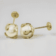 thumbnail image 1 of Aros Perla Baño De Oro 18k Abridores Tope Niña O Mujer Caja, 1 of 3