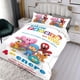 thumbnail image 3 of POCOYO Conjunto de sábanas temático, trío de piezas, cómodo y amigable con la piel, diseño único, regalo de decoración para el hogar para familiares, amigos y fans, 90 cm * 190 cm, 3 of 6