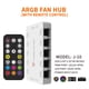 thumbnail image 2 of Fan Hub TUMMASTER ARGB para PC de 10 puertos y 4 pines con control remoto RF, color blanco, 2 of 9