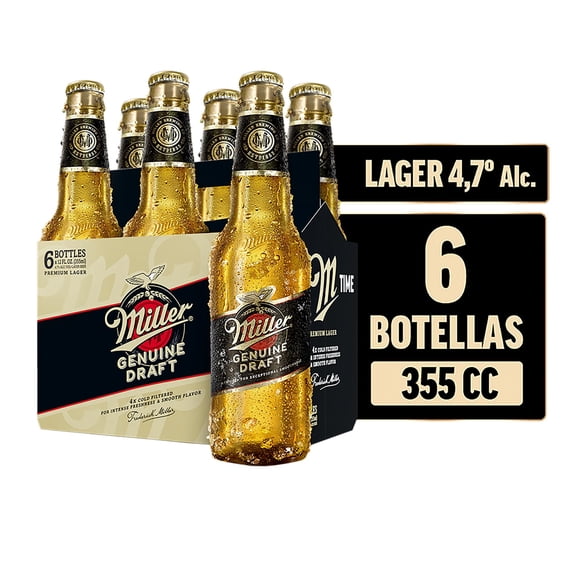 Cerveza Lager 4,7° Pack 6 Botella, 355 ml