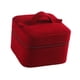 thumbnail image 3 of Organizador De Joyas De Pana, Ideal Para Organizar Pulseras, Bodas, Viajes, Color Rojo, 3 of 5