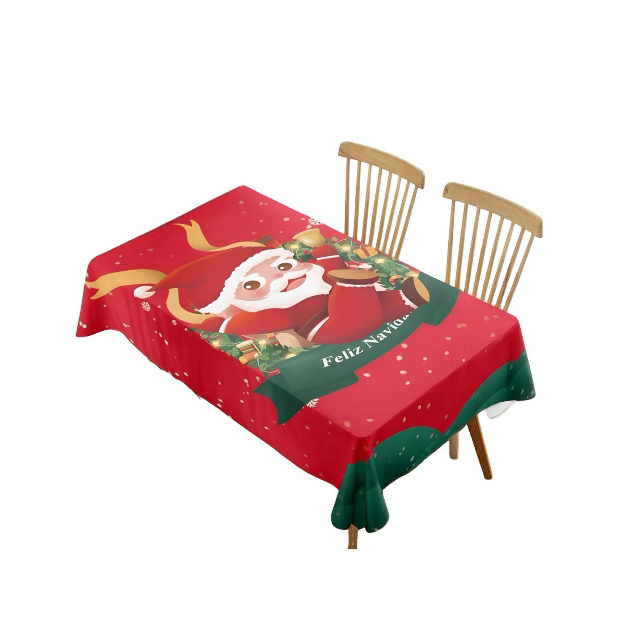 Tengfei - Mantel De Navidad Antimanchas Feliz Navidad Santa
