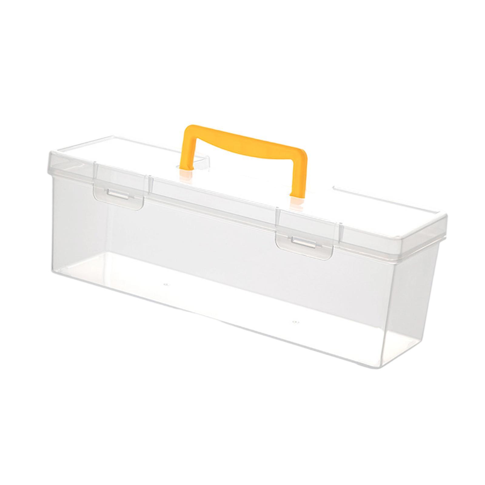 Magideal - Caja De Herramientas Transparente Con Asa, Estuche De Transporte Portátil, Organizador De Almacenamiento Para Herramientas De Reparación, Hardware, Vi Amarillo 358 X 12 X 108 Cm