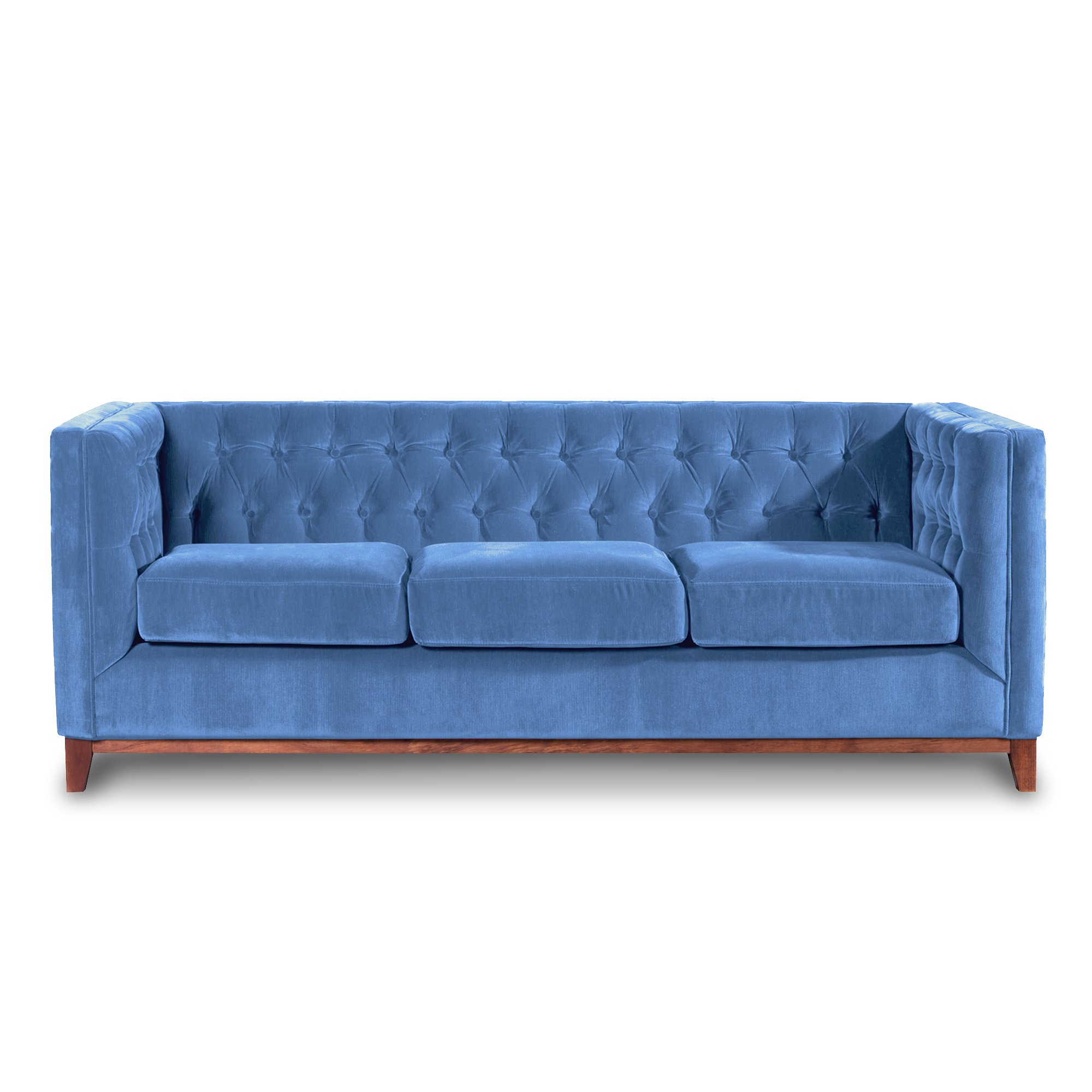 Latam Home - Sofá Roma 3C Tela Velvet Azul Petróleo