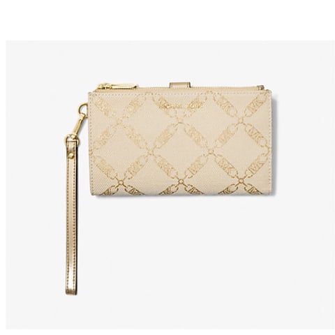 Billetera Michael Kors Mujer Jet Set Pulsera Con Doble Cremallera Natural/Oro Pálido