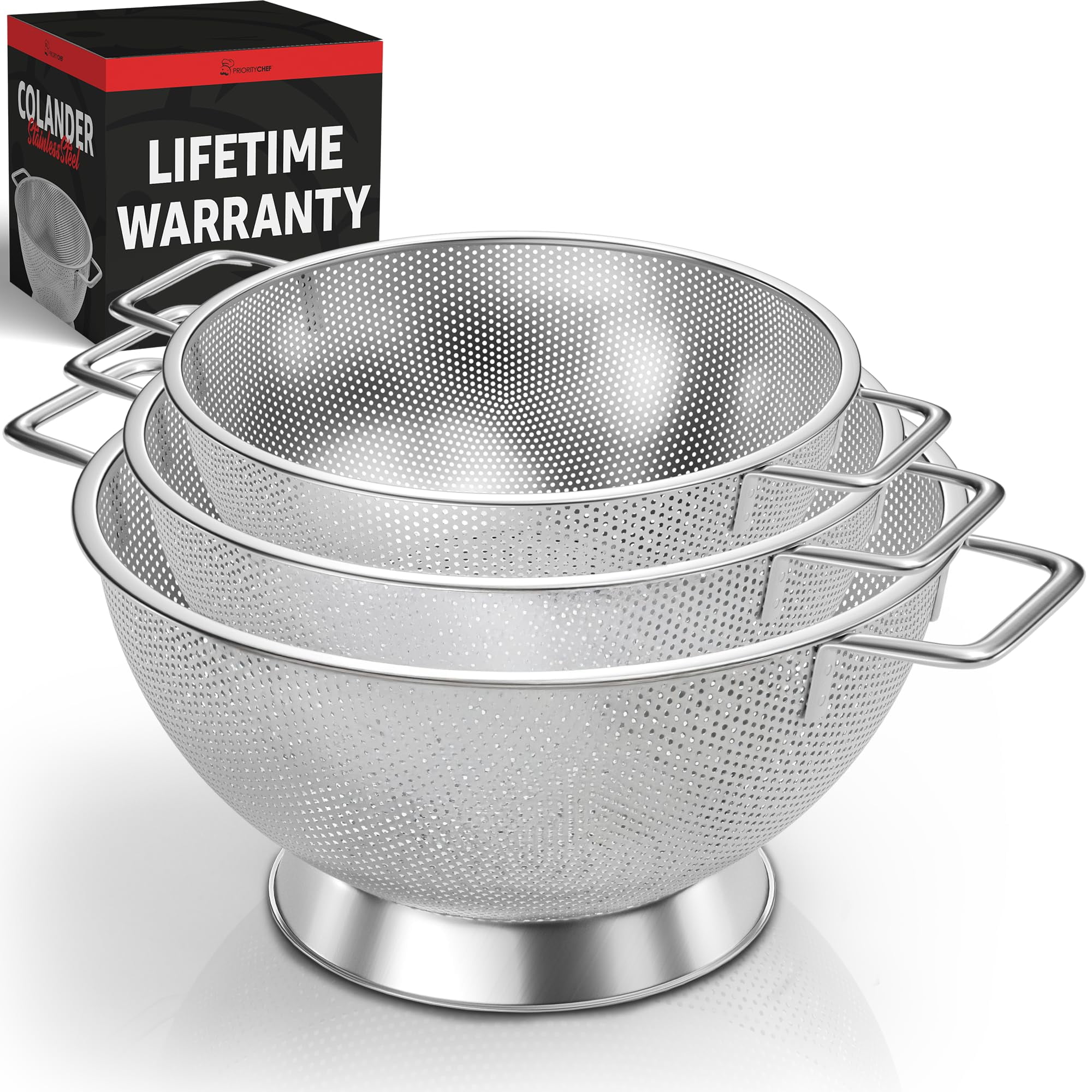 Priority Chef - Colador Prioritychef Premium De Acero Inoxidable 0,7/1,4/1,9 L