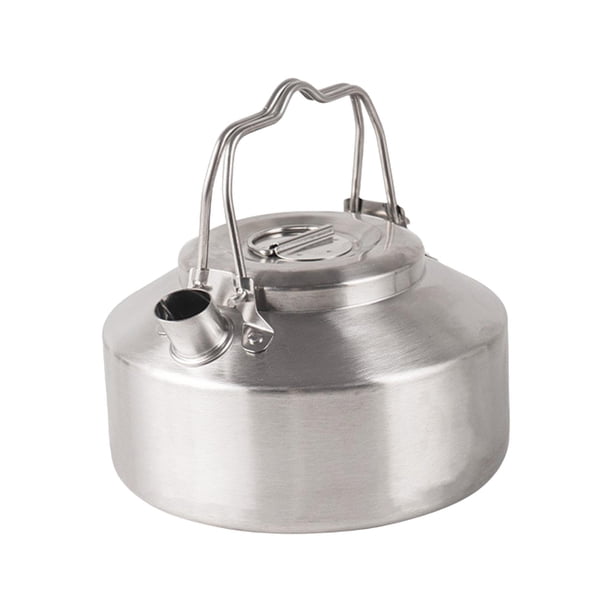 Hervidor de agua para acampar Hervidor de té Pequeño Calentamiento rápido Mango doble anti escaldado Hervidor para exteriores Campamento Té Cafetera