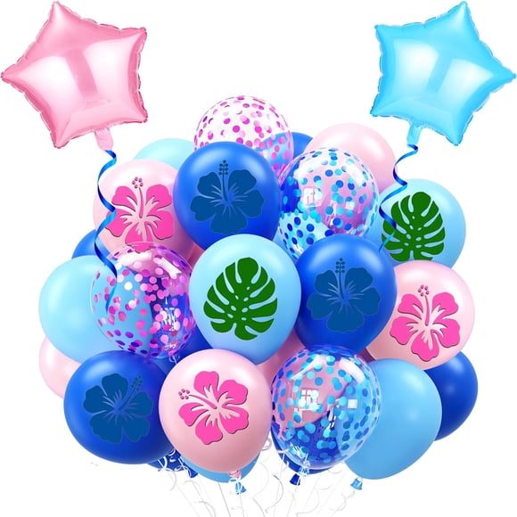Globos 54 Piezas 12 Azul Rosa Fiesta Infantil De Dibujos Animados